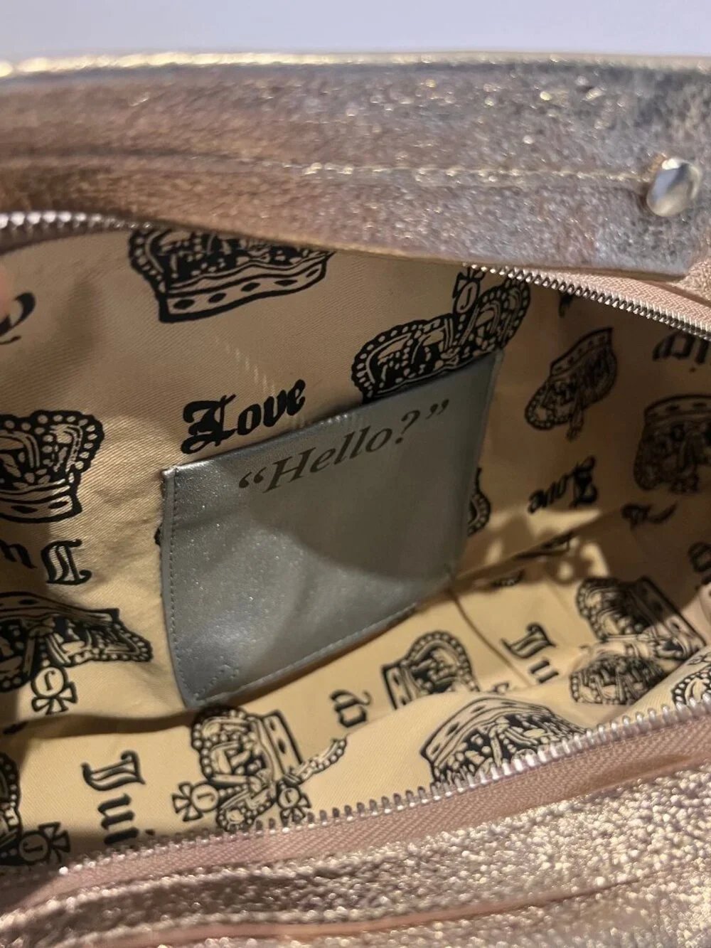 Juicy Couture Metallic Rose gold Leather Small Hobo Bag-Y2K-